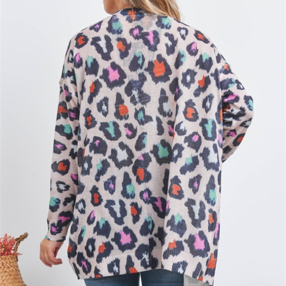 MULTI ANIMAL PRINT CARDIGAN SWEATER - Picture 6 of 10